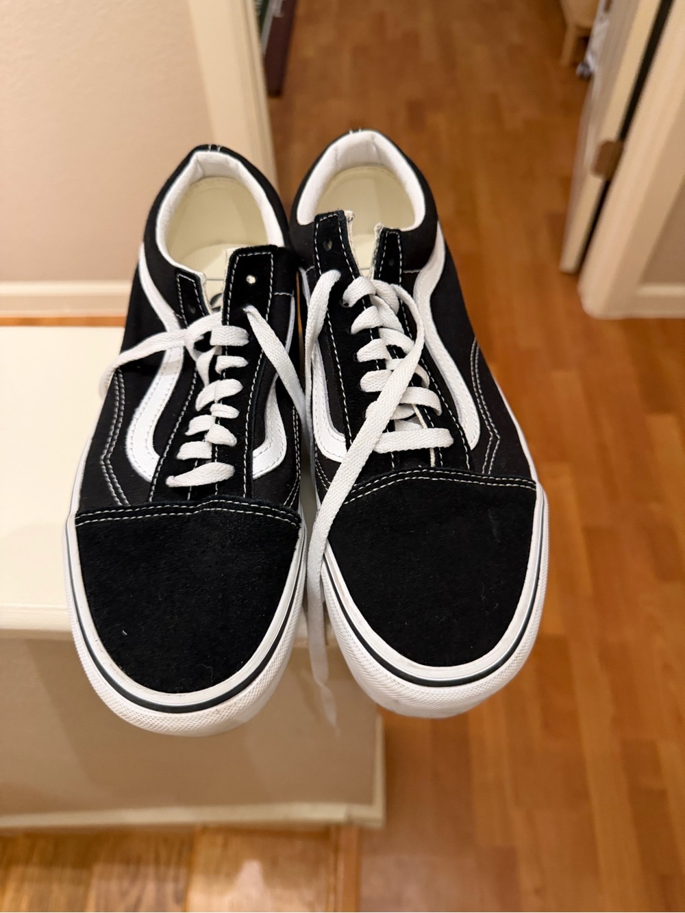 Vans Black and White Old Skool Low-Top Sneakers